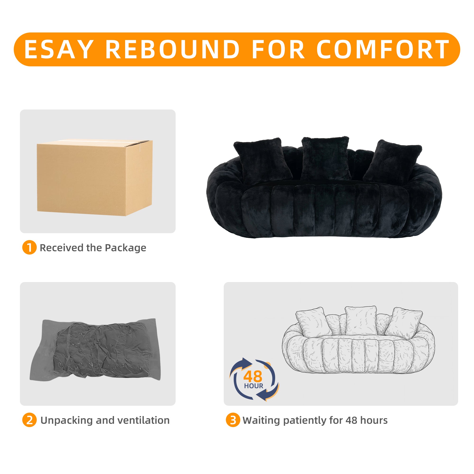 Floral-Shaped Ultra-Soft Faux Fur Sofa