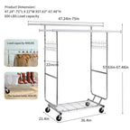 Double Clothing Garment Rack with Shelves
