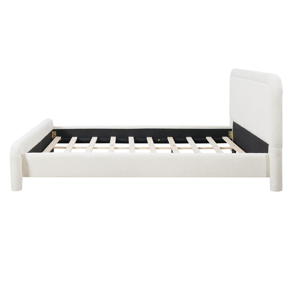 King Size Upholstered Platform Bed Frame