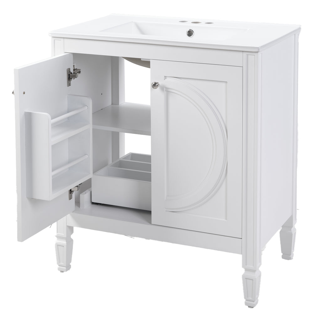 30" No Assembly Needed Vintage Bathroom Vanity
