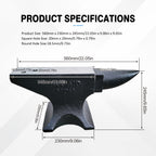 Single Horn 132Lbs Cast Steel Anvil