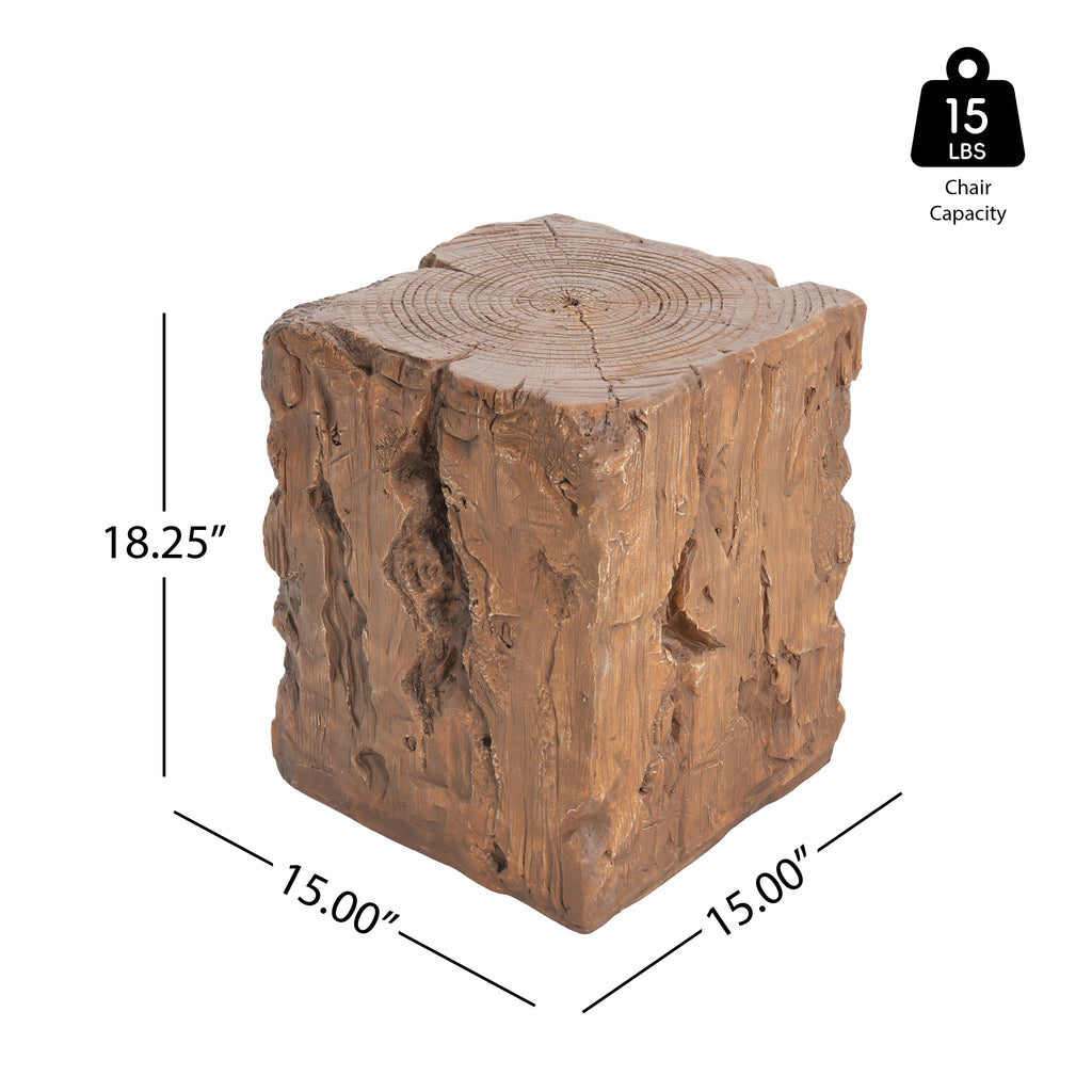 Amira Outdoor and Indoor Stump Shape MGO Side Table