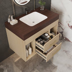 29.9" Modern Floating Bathroom Vanity with Sintered Stone Top