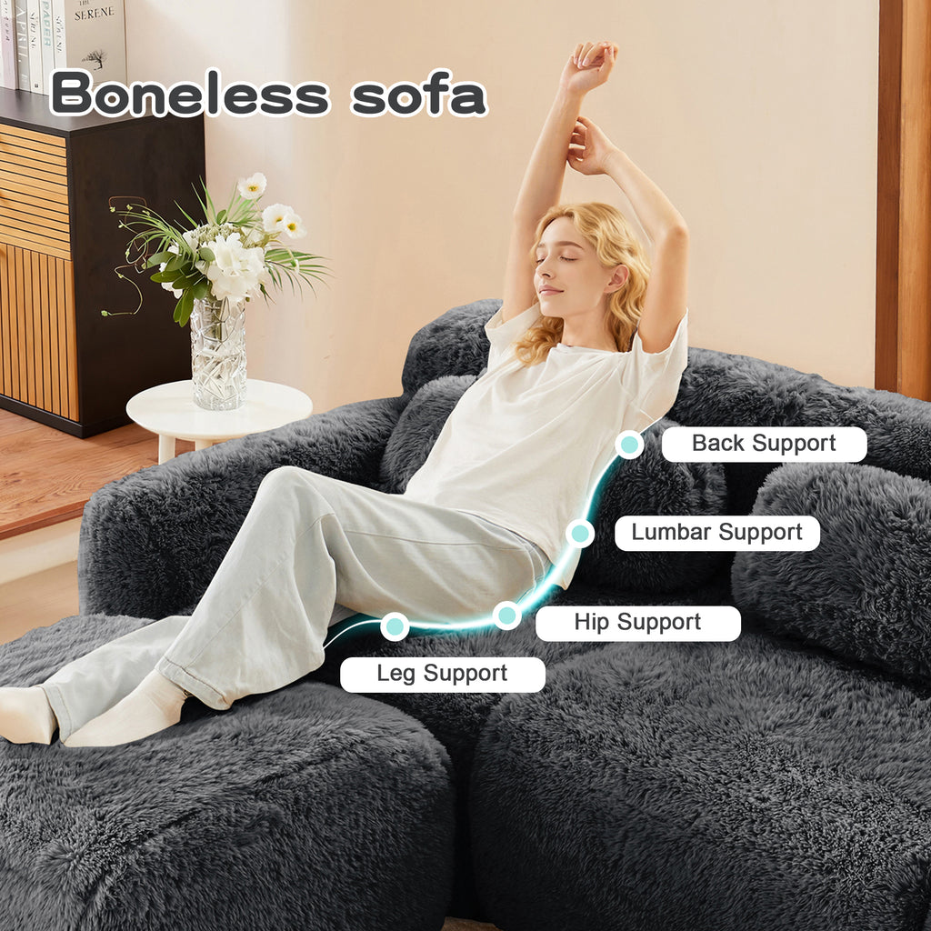 U-Shaped Boneless Sofa with High Density Sponge