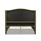Marcella Upholstered Shelter Headboard Bed Set, Queen, Olive