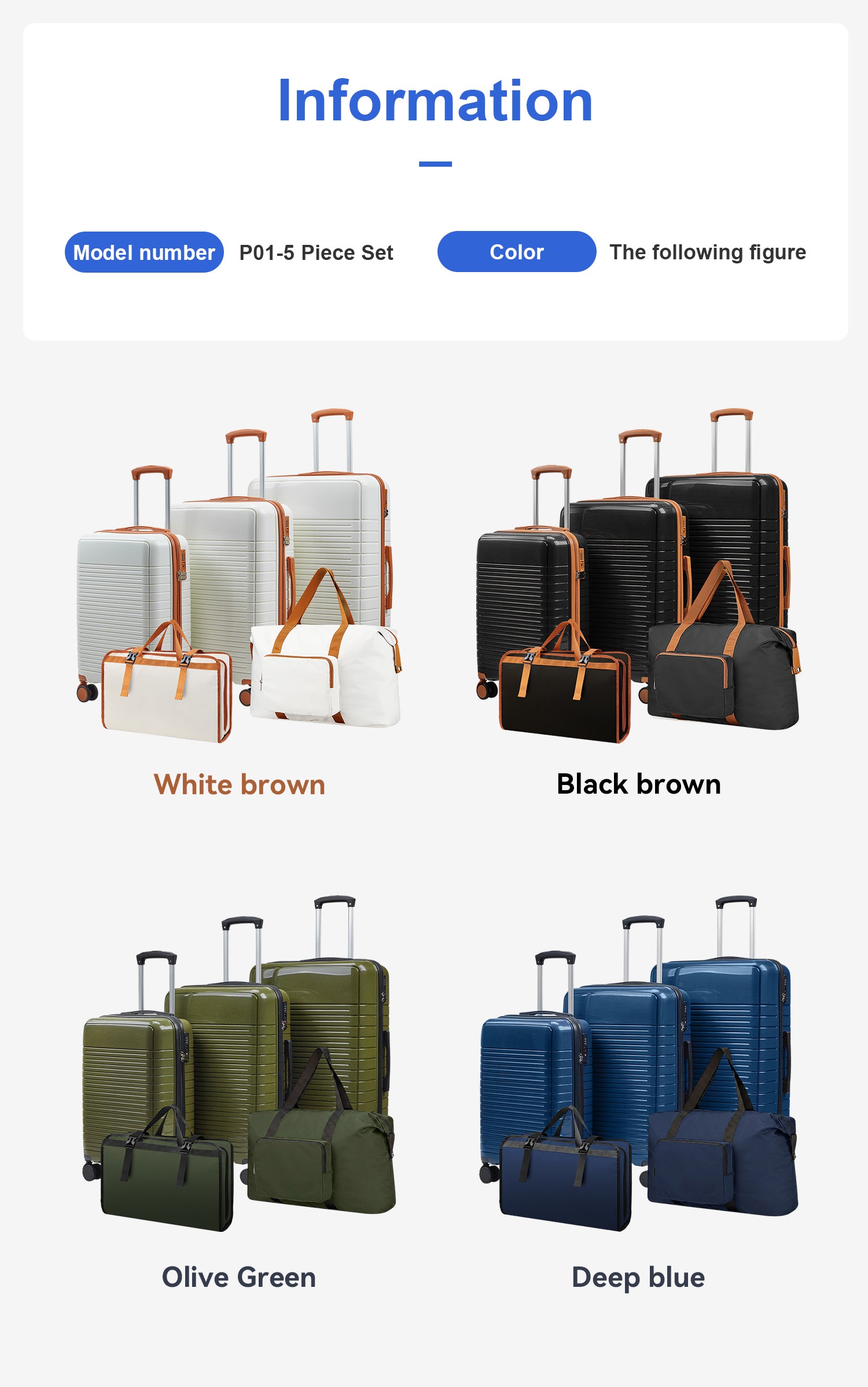 5-Piece Hardside Luggage Set
