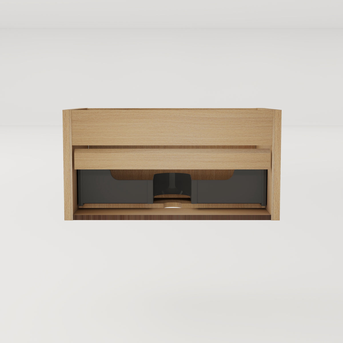 Etna 30-Inch Wall-Mounted Bathroom Vanity, Striped Oak
