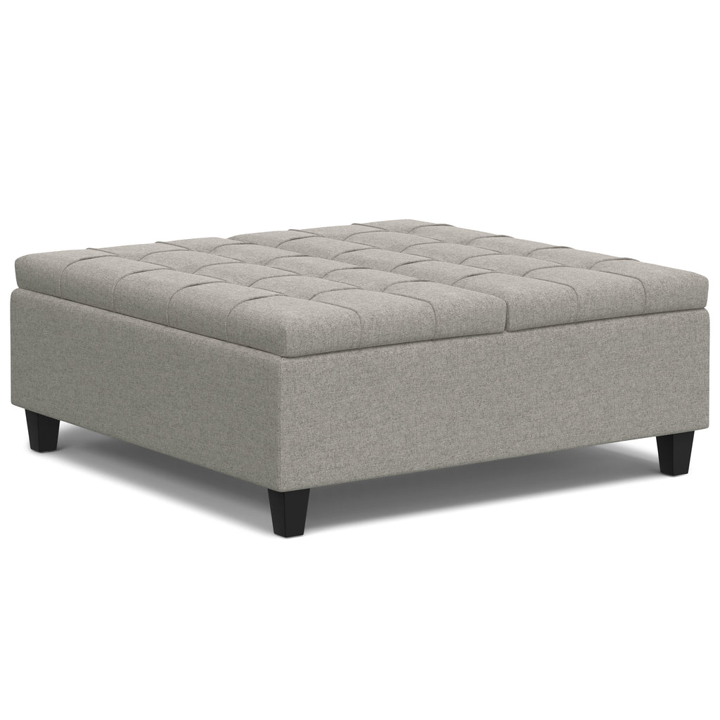 Harrison 40 Inch Wide Large Square Coffee Table Storage Ottoman
