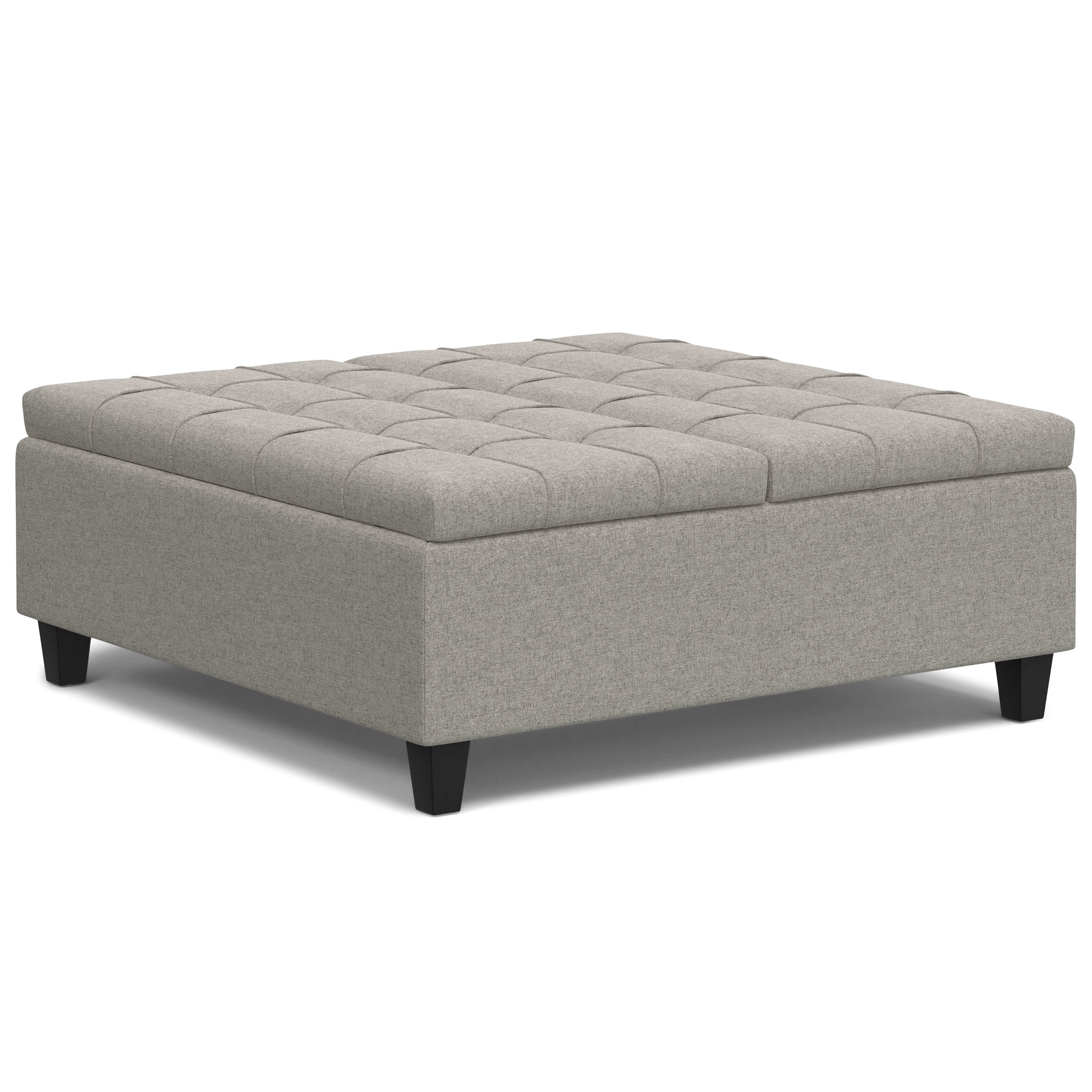 Harrison 40 Inch Wide Large Square Coffee Table Storage Ottoman