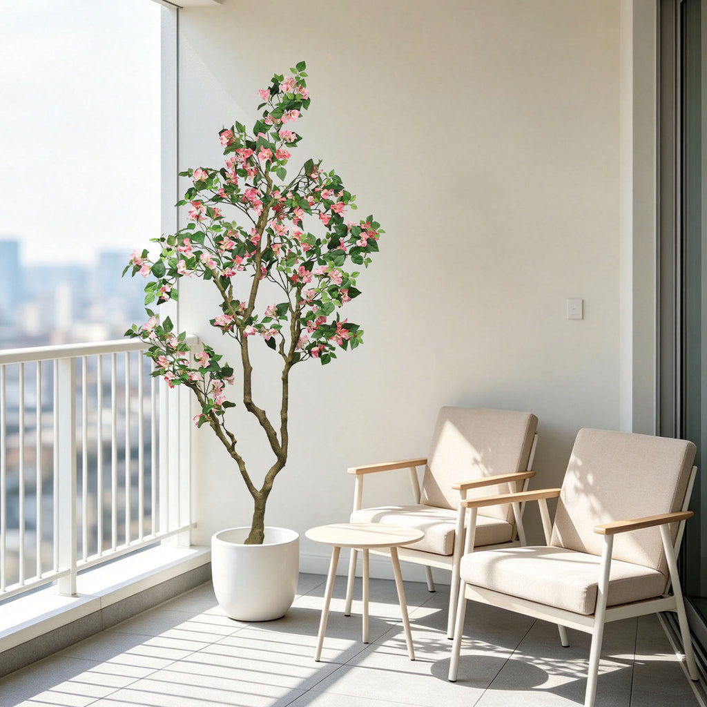 7FT Artificial Bougainvillea Tree with Realistic Flowers