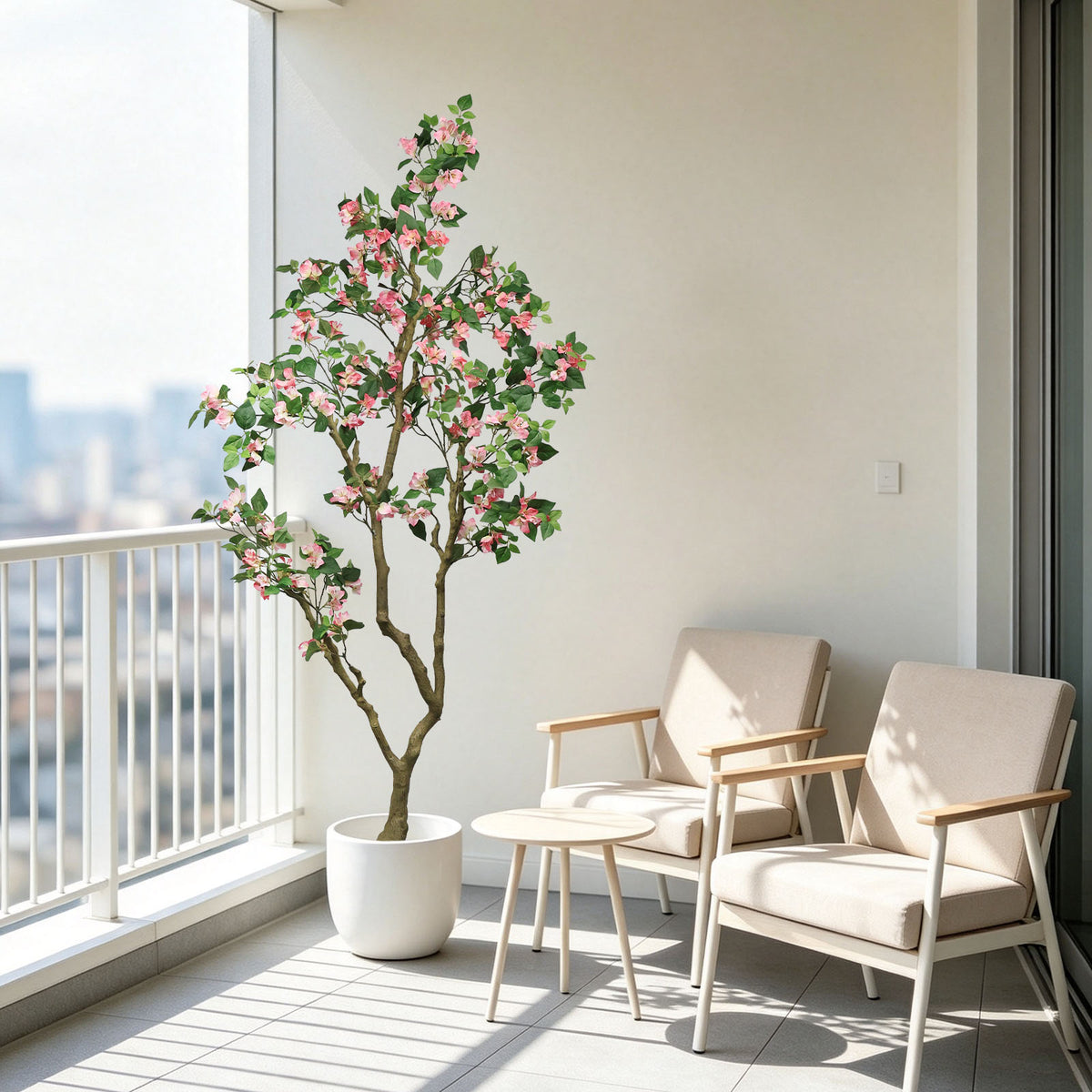 7FT Artificial Bougainvillea Tree with Realistic Flowers
