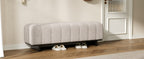 Indoor Dining Bench in Oatmeal Chenille