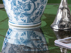 Large Mirrored Dining Table with Elegant Floral Design