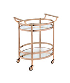 Lakelyn Clear Glass & Rose Serving Cart