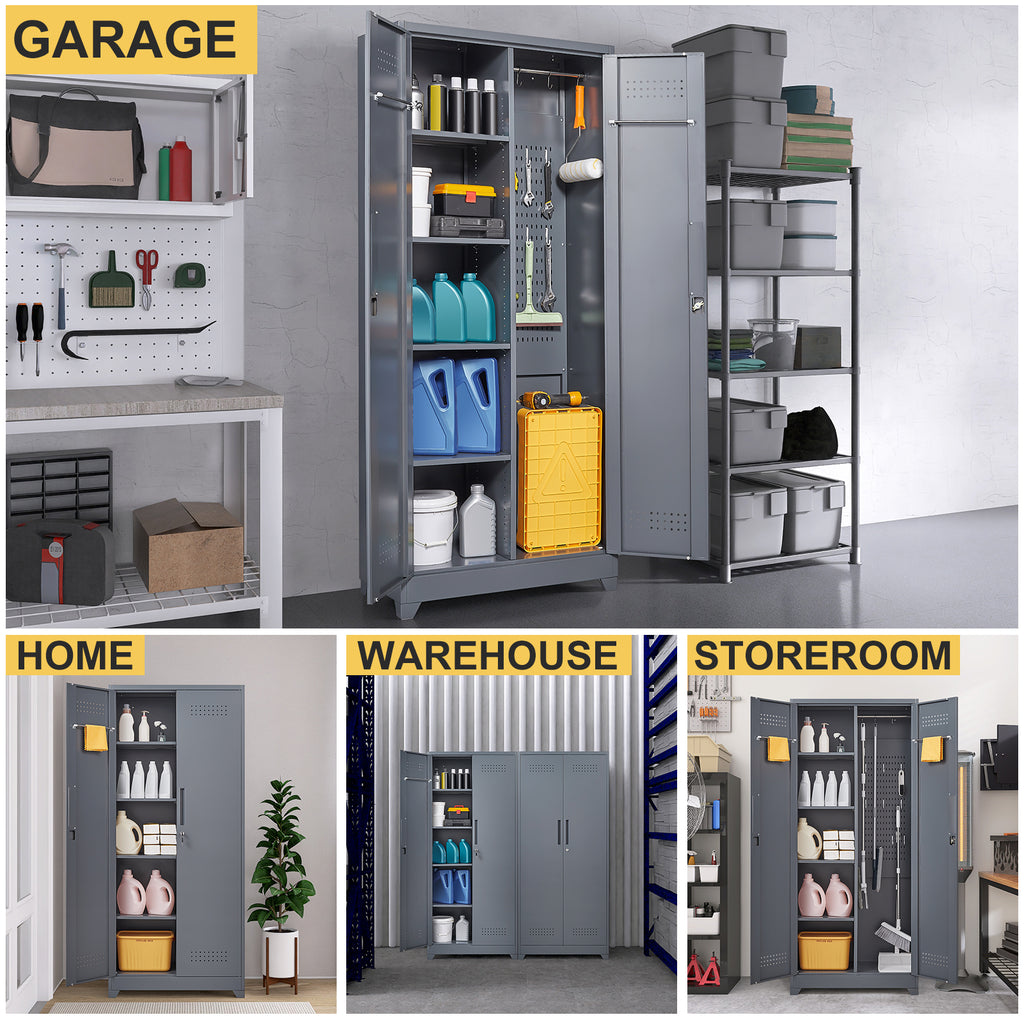 Gray And Heavy Duty Storage Cabinet