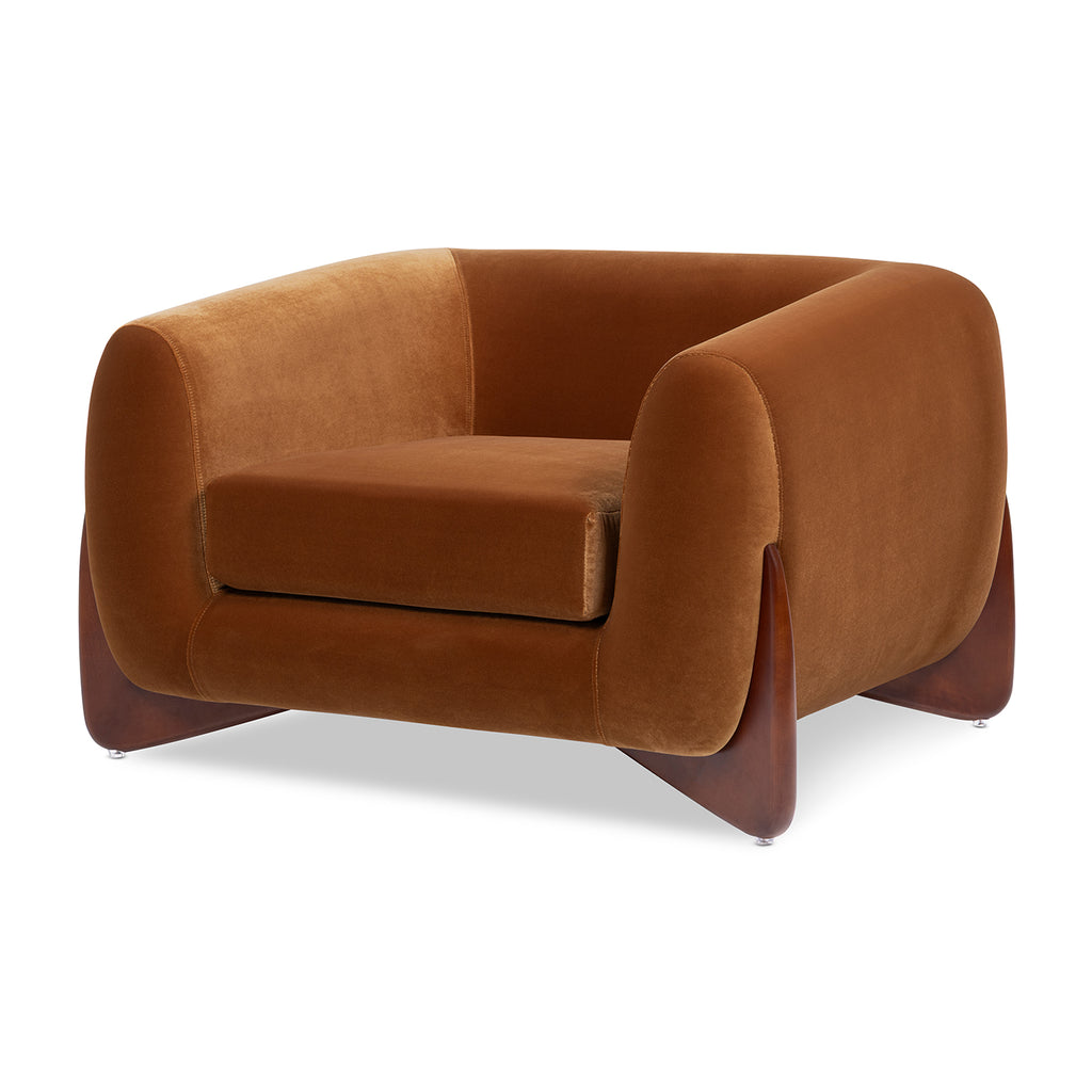 Alpine 44" Sherpa Arm Chair, Burnt