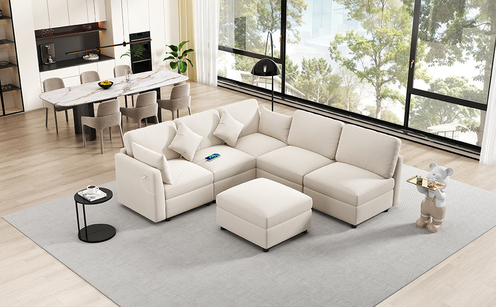86.6" Sectional Sofa Modular Sofa U-shaped Sofa Couch