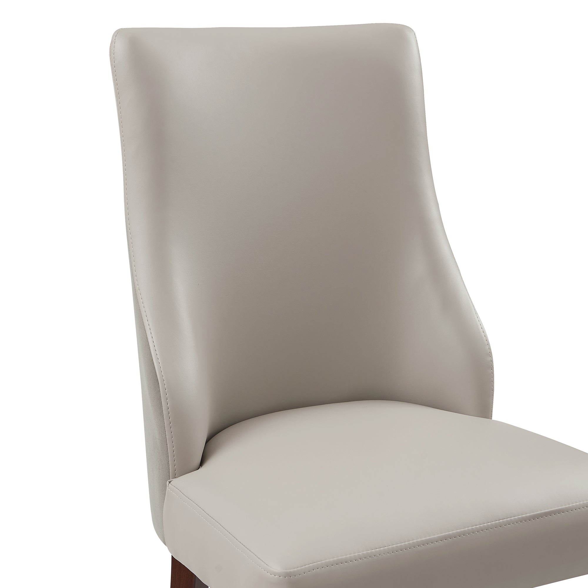 Connie Wood Vegan Leather and Velvet Dining Chair