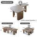 2 Pcs Modern Modular Coffee Table Set in Khaki