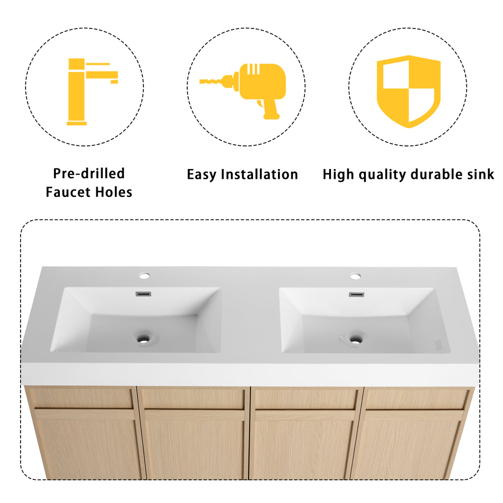 60" Freestanding Bathroom Vanity