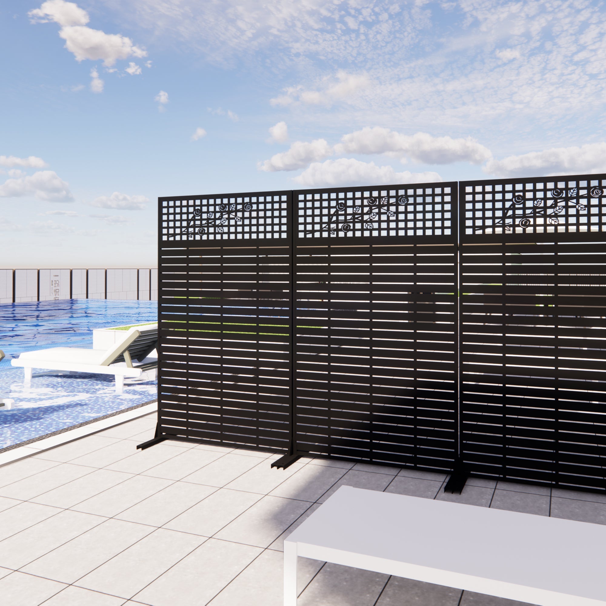 Metal Privacy Screens 72" H x 43.3" W