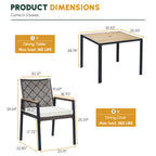 All Weather 5-Piece Patio Dining Table Set