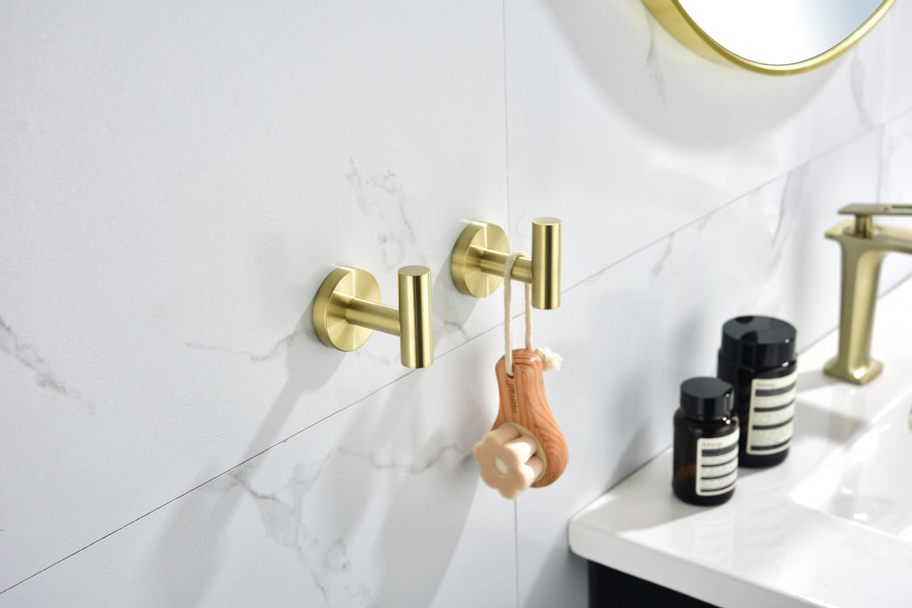 6-Pack Wall-Mounted Stainless Steel Bathroom Towel and Coat Hooks