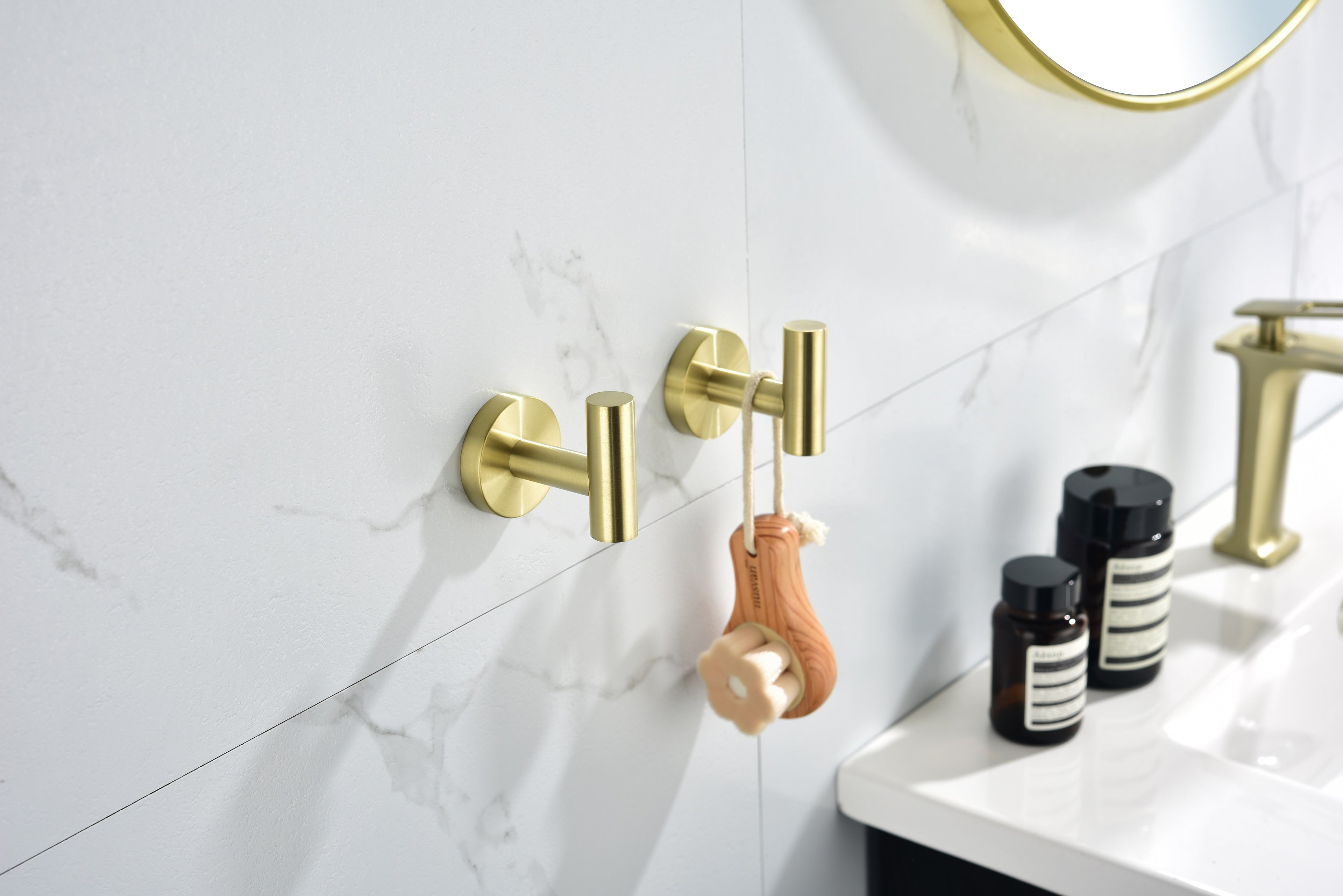 6-Pack Wall-Mounted Stainless Steel Bathroom Towel and Coat Hooks