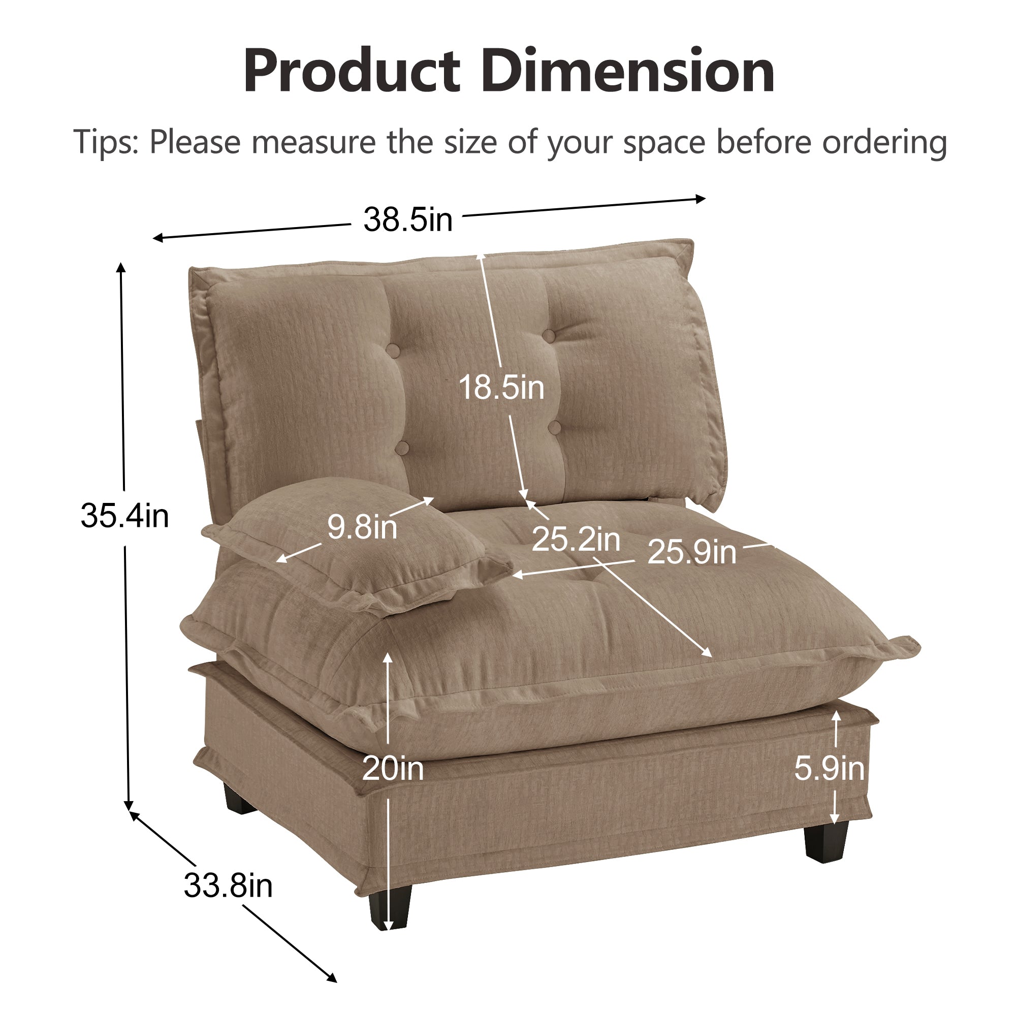 73 LSF Chenille Sofa