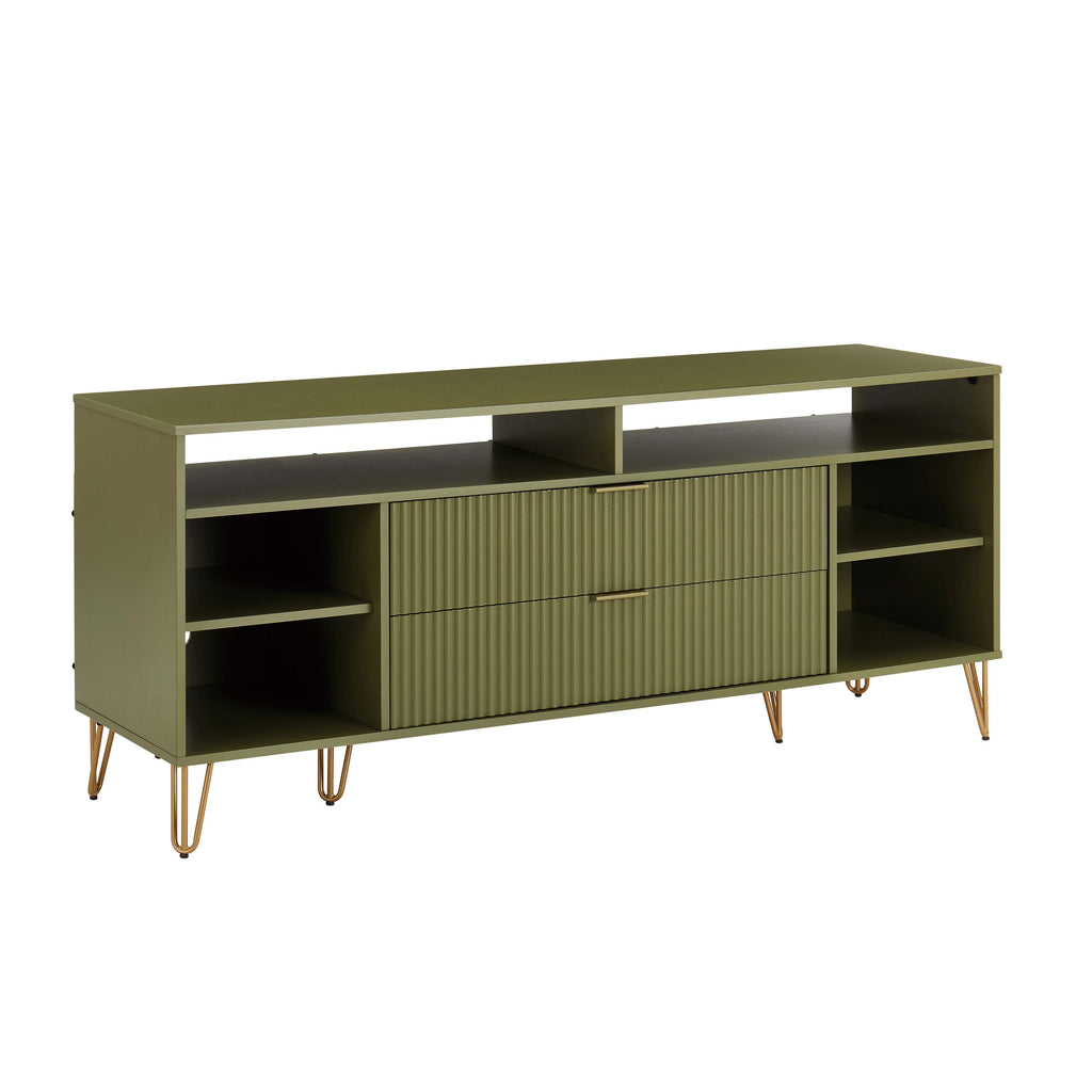 Dumbo 63" Fluted TV Stand in Olive