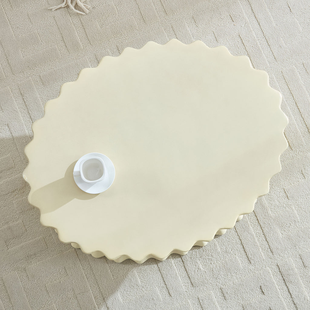 35.04 Inch Oval Coffee Table - Vintage Sturdy Fiberglass Design