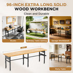 96" Adjustable Workbench with Side Pegboard