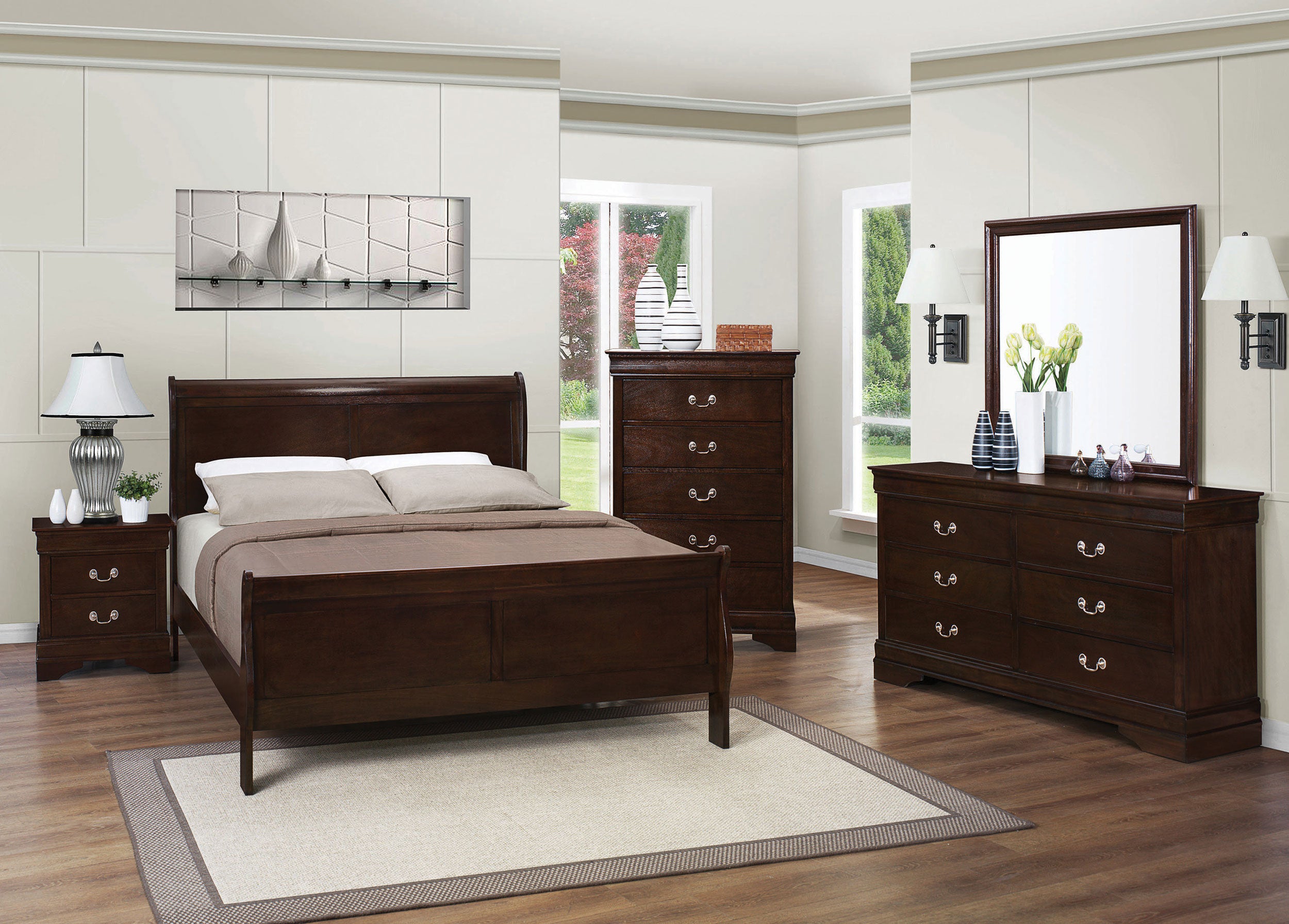 Cappuccino Queen Sleigh Bed
