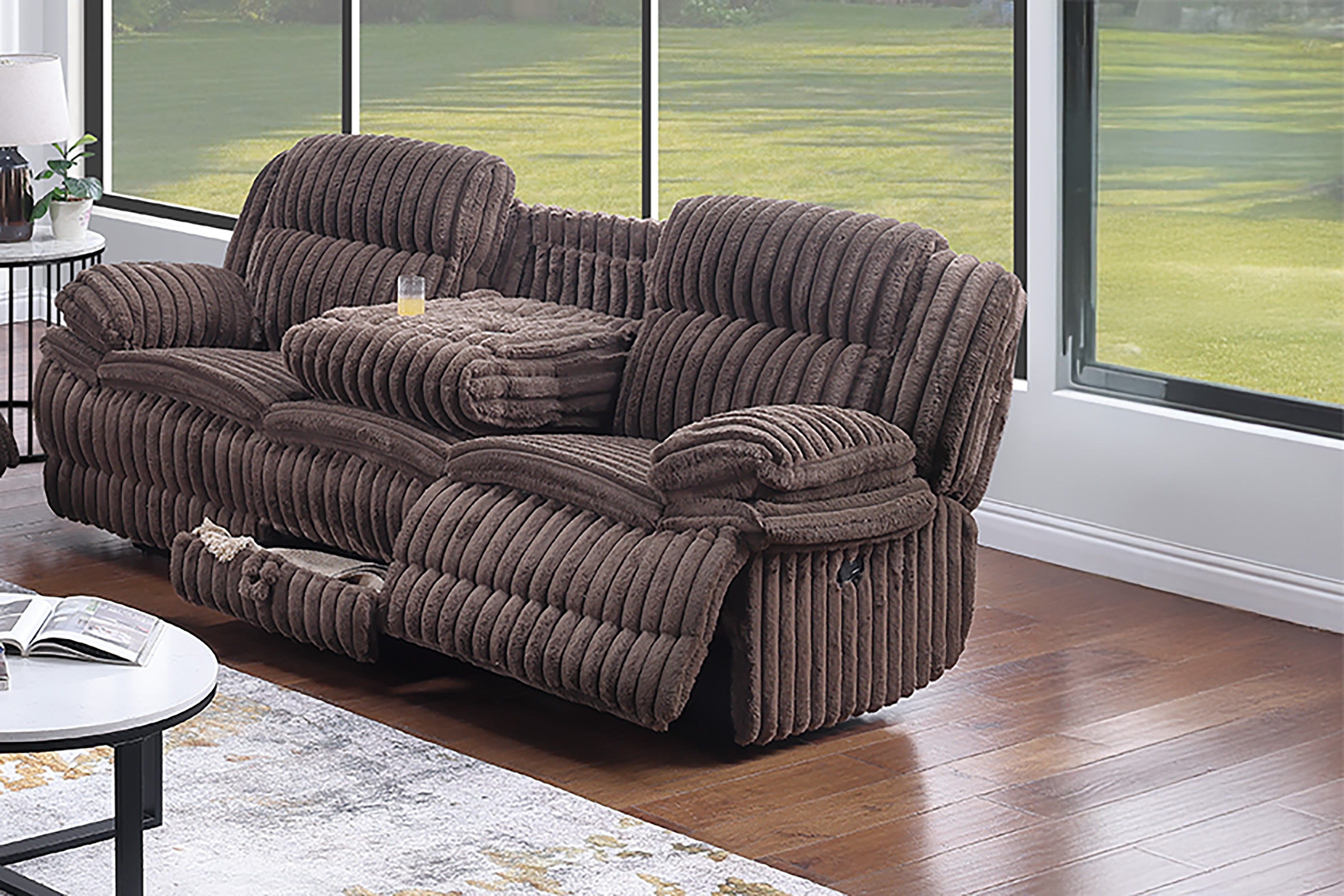 Living Room Reclining Couch 2pc Manual Sofa Set