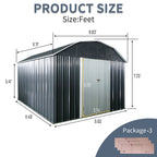10 ft x 12 ft Outdoor Metal Storage Shed
