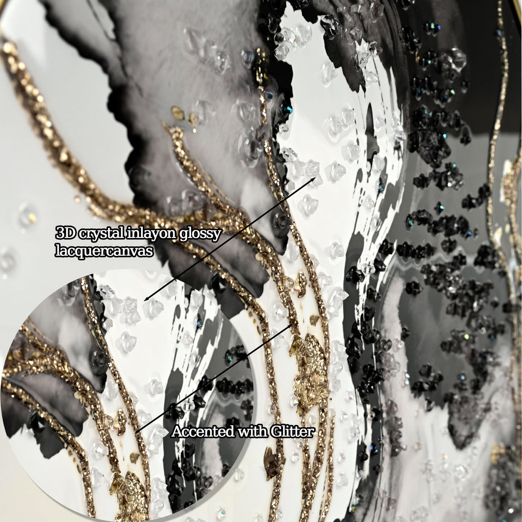 Eclipse Modern Black White & Gold Abstract Set