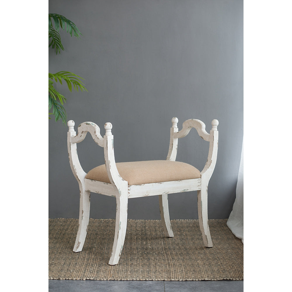 Harlow Bench - Farmhouse/French Country Style Vanity Chair