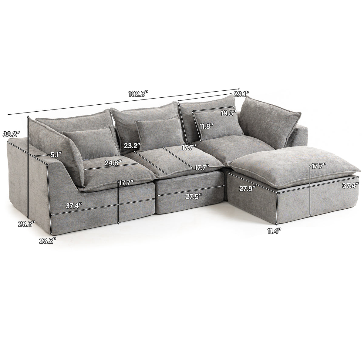 Cloud Couch Oversized Modular Sectional Sofa