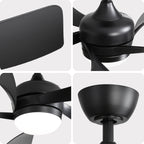 45 Inch Matte Ceiling Fan with LED Light