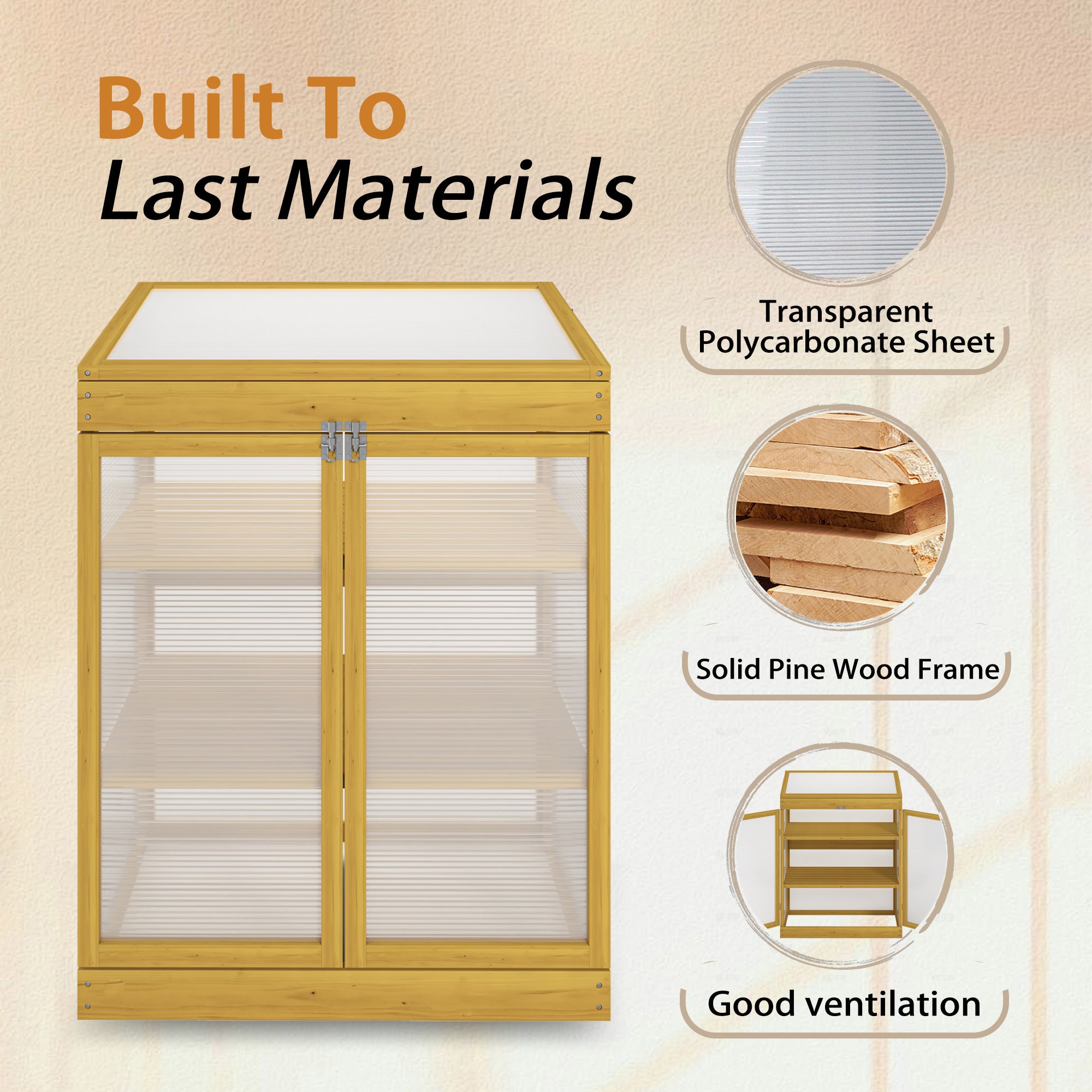 Wooden Cold Frame Greenhouse for Outdoor Gardening
