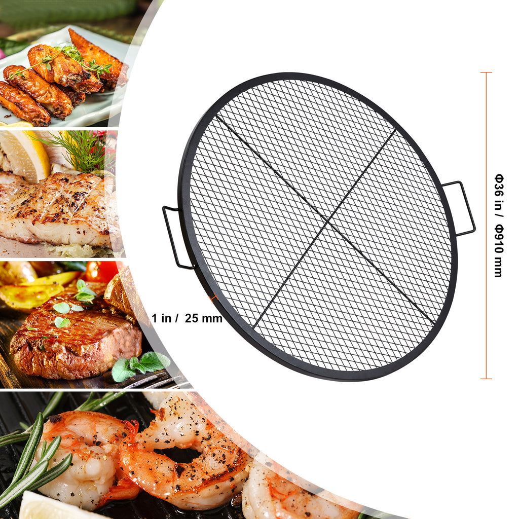 X-Marks Fire Pit Grill Grate - Round Cooking Grate - 36 Inch