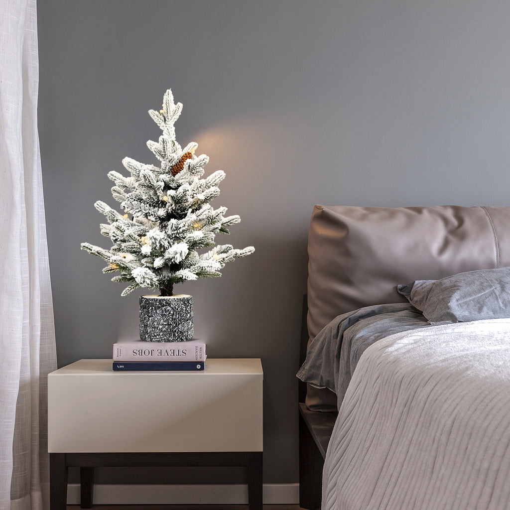 3FT Flocked Christmas Tree with Pot Base
