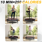 40 Inch Foldable Trampoline with Handle - Standard Spring - Black