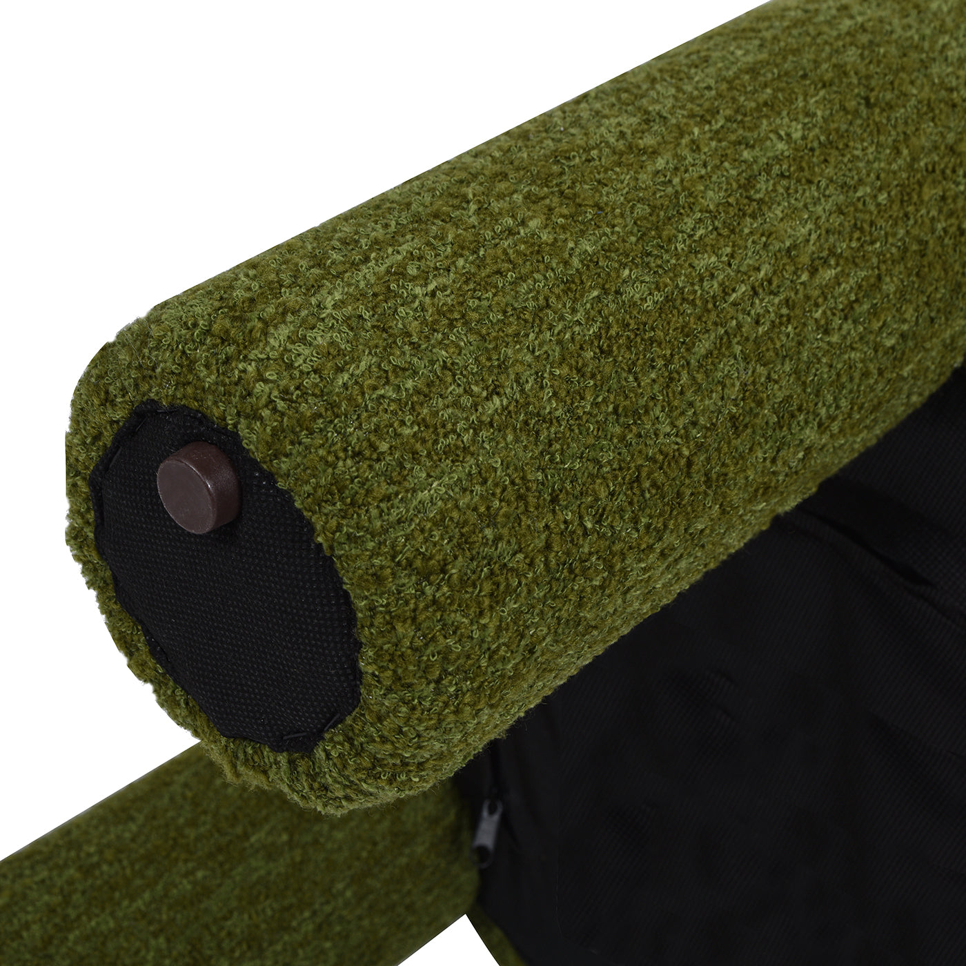 Hugo 20.5" Round Fully Upholstered Ottoman in Moss
