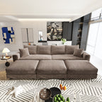 102.4" Plush Corduroy 4-Seat Sofa