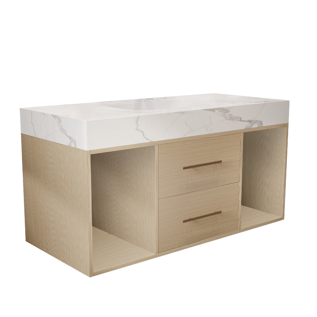 39.4" Floating Bathroom Vanity with Ceramic Sink