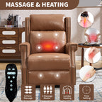 Camel Manual Recliner Chair in Faux Leather
