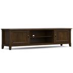 Burlington 72 Inch Wide Solid Wood Low TV Stand in Mahogany