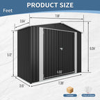 8ft x 4ft Outdoor Metal Storage Shed with Lockable Latch