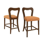 Counter Stool Without Arm (Walnut + Caramel) - Set of 2